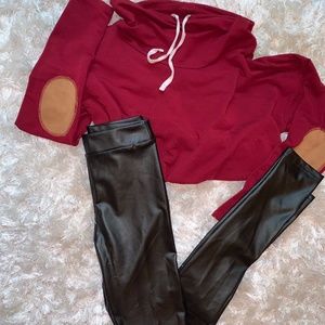 Black leather leggings